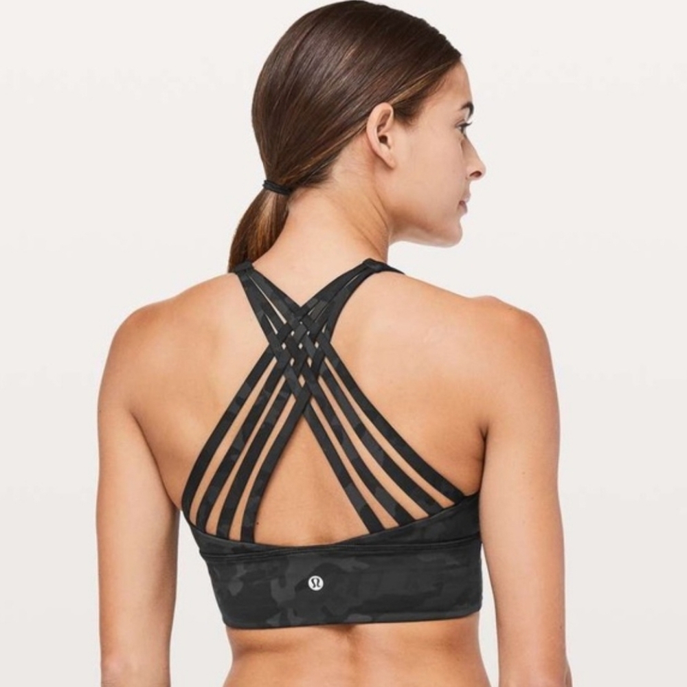 LULULEMON Free To Be Moved Bra in Incognito Camo Multi Grey
